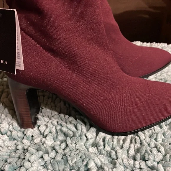Zara burgundy Ankle boots NWT - Picture 7 of 7